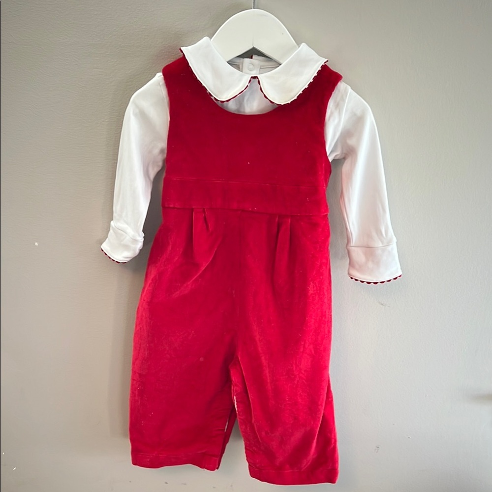 CPC - Red Corduroy Baby Romper with White Collar
